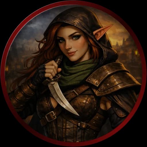 Finished rogue token with a dark red ring border