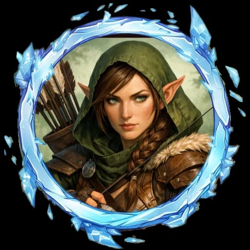 Finished ranger token with an icy crystal border