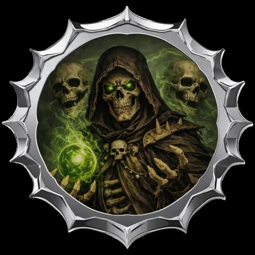 Finished necromancer token with silver spiked frame