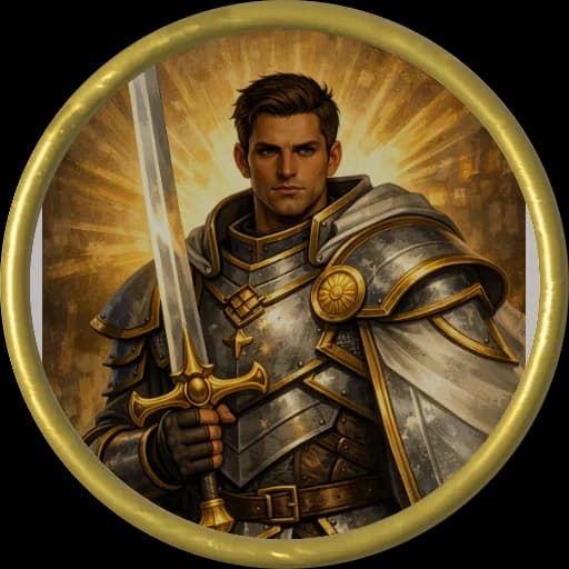 Finished paladin token with a radiant gold ring border